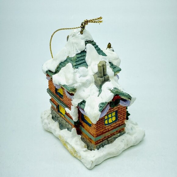 Vintage Christmas Ornament Snowy Cottage House With Trees Christmas Village - Picture 13 of 15